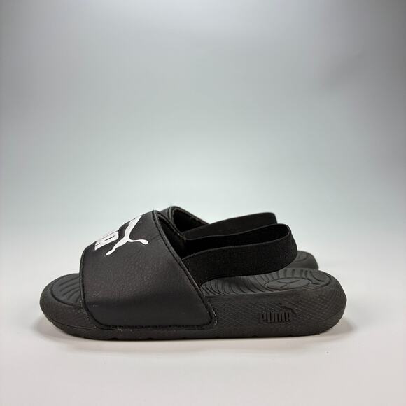 Puma Cool Cat 2.0 Black Slip On Backstrap Comfort Slide Sandals Kids Size 6 - Picture 4 of 7